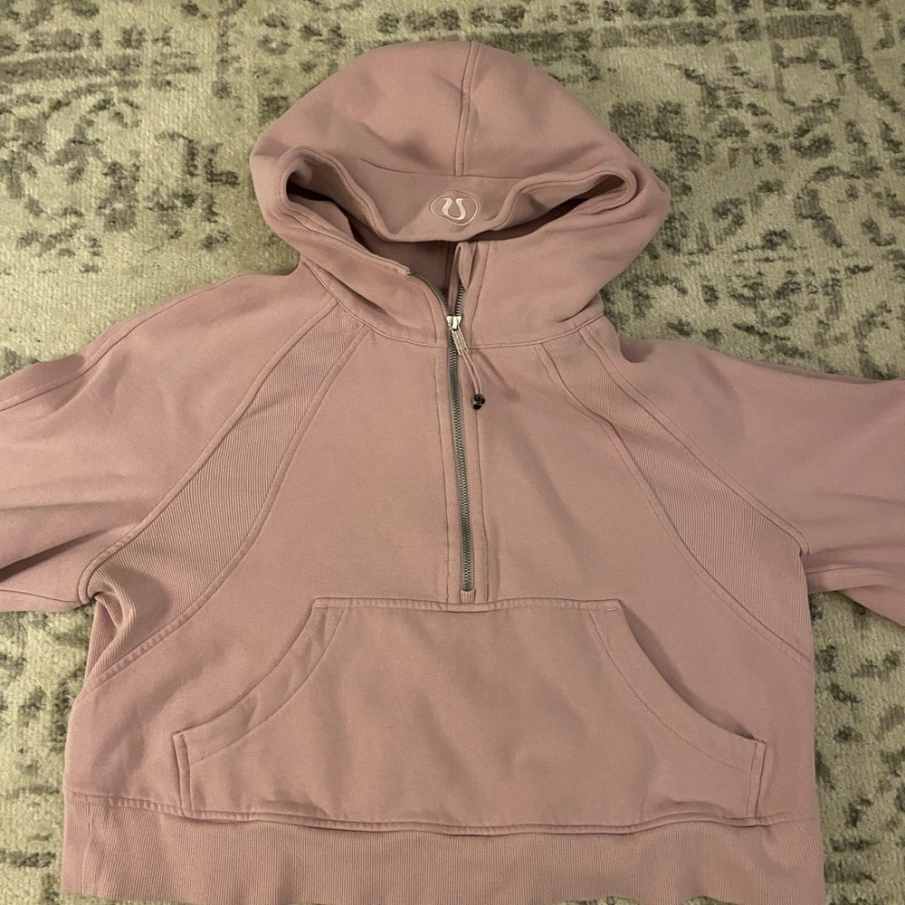 lululemon athletica Dusty Pink Half-Zip Cropped Hoodie